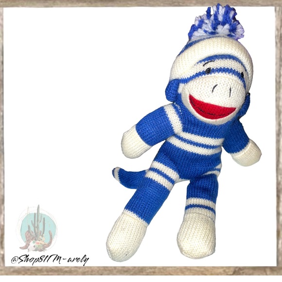 Dan Dee Collector’s choice Knit Sock Monkey Blue White Plush 11" Toy stuff - Picture 8 of 8